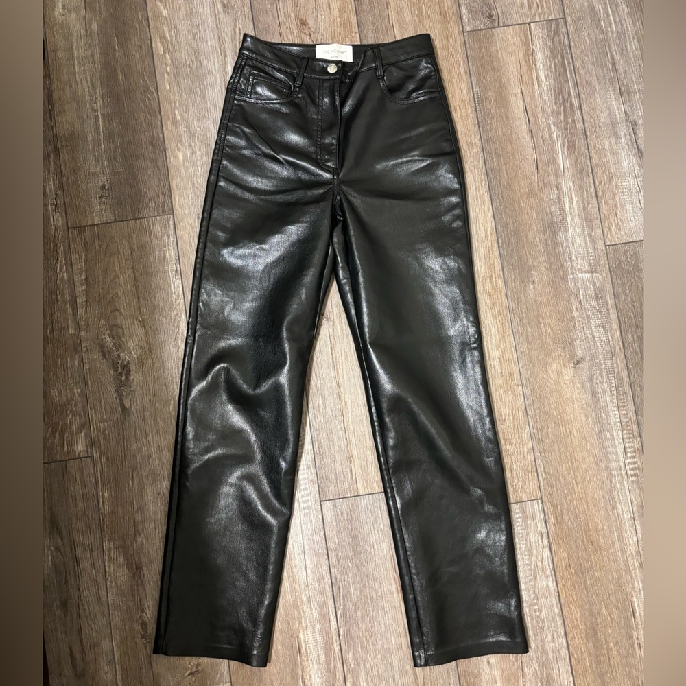 Aritzia The Melina Wilfred Black Leather Pants - Size 2